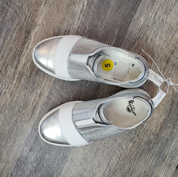 Dr Martens Lylah 5 Slip On Sneakers Metallic Leather Women - Picture 3 of 14